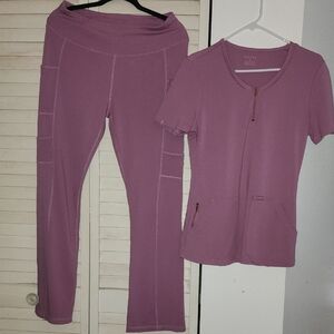 JAANUU Mauve high Waisted Pants and Top Set